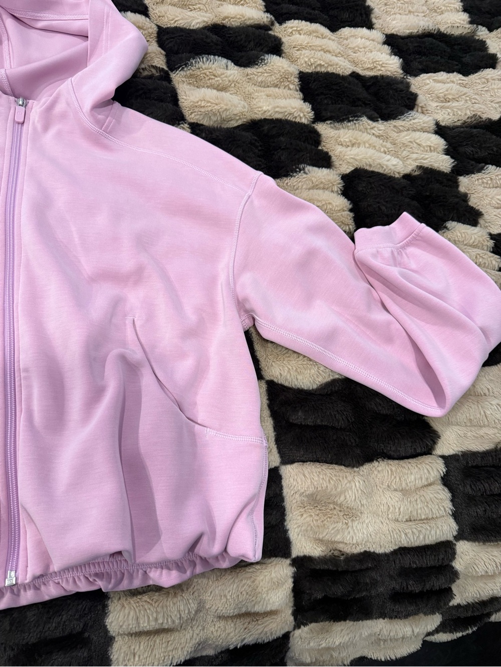 Lululemon soft stream Light Pink Zip Hoodie size 6